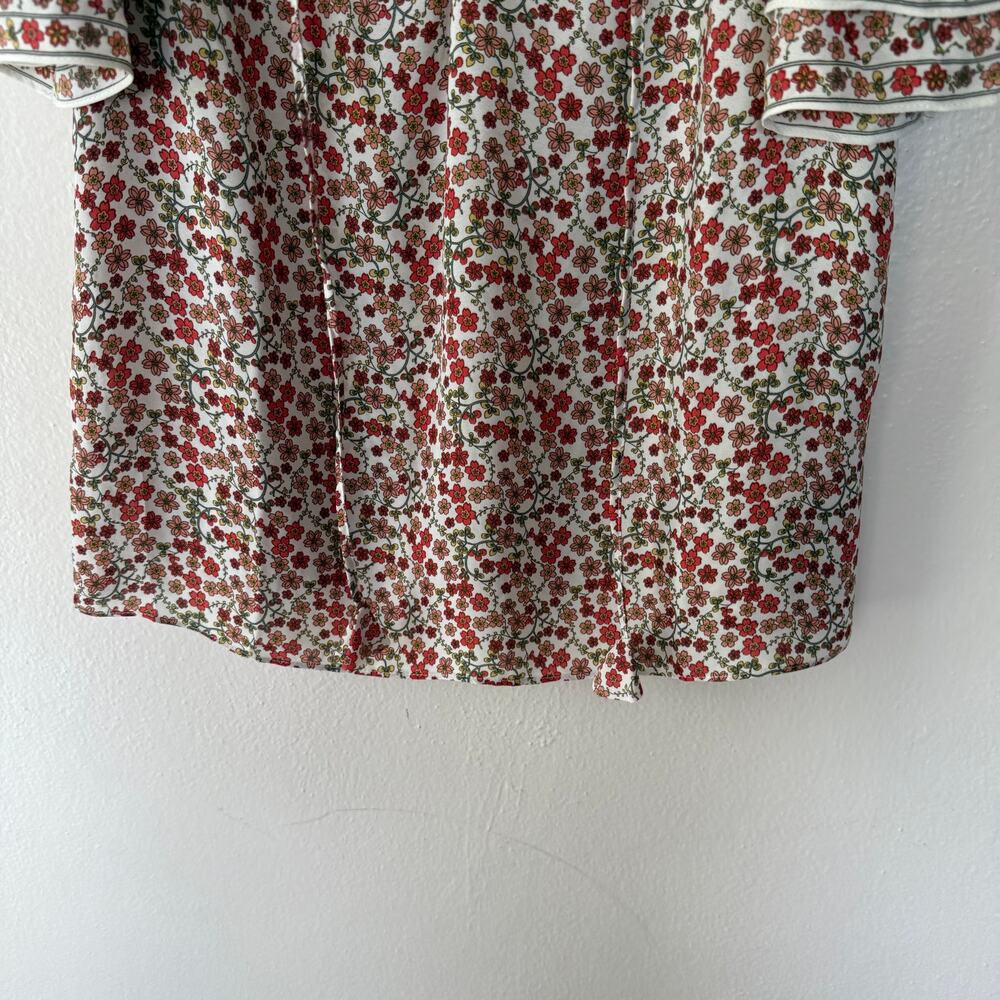 Max Studio blouse ditsy floral print and ruffled flutter sleeves Size XS - Picture 6 of 10
